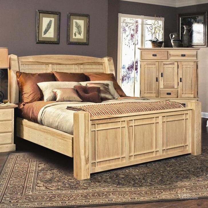 The appearance of Amish Highlands Natural Queen Arch Panel Bed designed by A-America in the cabin / lodge interior design. This brown piece of furniture  was selected by 1StopBedrooms from Amish Highlands Collection to add a touch of cosiness and style into your home. Sku: AHINT507F;AHINT507H;AHINT507R;AHINT507S. Bed Type: Panel Bed. Material: Wood. Product Type: Panel Bed. Bed Size: Queen. Image1