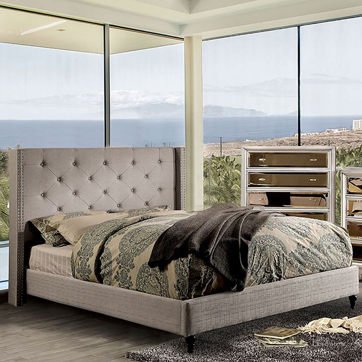 The appearance of Anabelle Full Bed In Warm Gray designed by Furniture of America in the transitional interior design. This warm gray piece of furniture  was selected by 1StopBedrooms from Anabelle Collection to add a touch of cosiness and style into your home. Sku: CM7677GY-F-HB-VN;CM7677GY-F-FBR-VN. Bed Type: Platform Bed. Material: Wood. Product Type: Platform Bed. Bed Size: Full. Image1