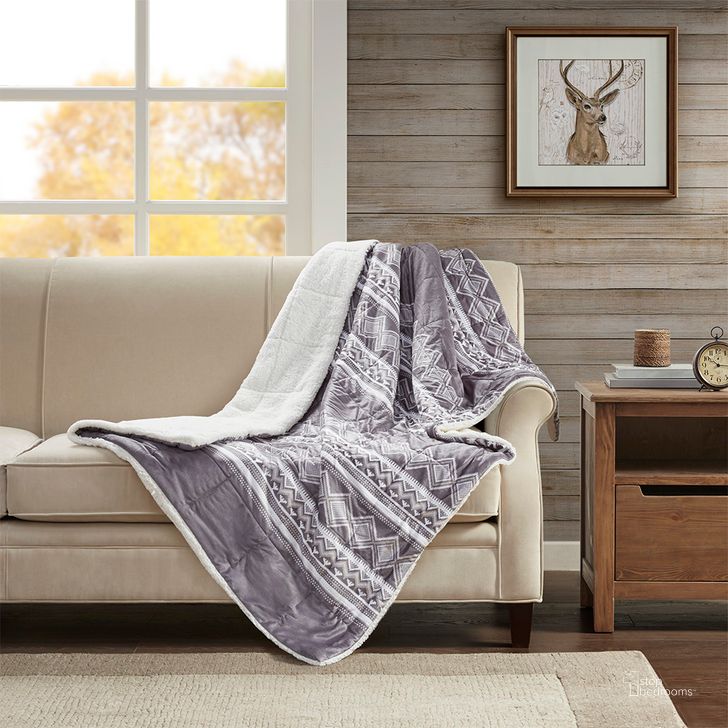 The appearance of Anderson Polyester Printed Quilted Knitted Mink Throw In Grey designed by Olliix in the transitional interior design. This grey piece of furniture  was selected by 1StopBedrooms from Anderson Collection to add a touch of cosiness and style into your home. Sku: WR50-1350. Product Type: Throw. Image1