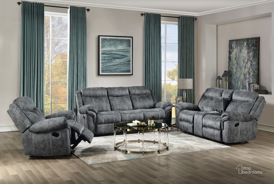 The appearance of Annapolis Royale Gray Loveseat designed by Atelier Home in the modern / contemporary interior design. This gray piece of furniture  was selected by 1StopBedrooms from Annapolis Royale Collection to add a touch of cosiness and style into your home. Sku: 55026. Material: Upholstered. Product Type: Loveseat. Image1