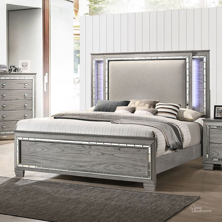 The appearance of Antares Panel Bed (Queen) designed by ACME in the glam interior design. This light gray piece of furniture  was selected by 1StopBedrooms from Antares Collection to add a touch of cosiness and style into your home. Sku: 21820Q-HB;21821Q-FB;21822Q-R. Bed Type: Panel Bed. Material: Wood. Product Type: Panel Bed. Bed Size: Queen. Image1