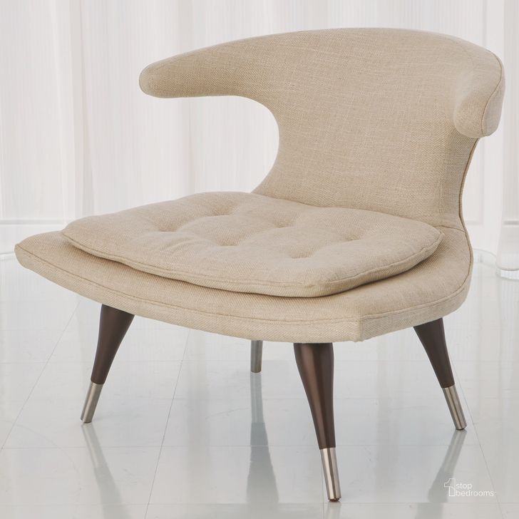 The appearance of Anvil Lounge Chair In Windsor Woven designed by Global Views in the modern / contemporary interior design. This beige piece of furniture  was selected by 1StopBedrooms from Anvil Collection to add a touch of cosiness and style into your home. Sku: 2509. Material: Wood. Product Type: Lounge Chair. Image1