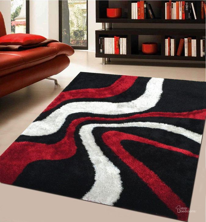 The appearance of Aria Collection Soft Pile Hand Tufted Shag Area Rug AC1025-57 designed by Amazing Rugs in the modern / contemporary interior design. This black piece of furniture  was selected by 1StopBedrooms from Aria Collection to add a touch of cosiness and style into your home. Sku: AC1025-57. Material: Polyester. Product Type: Area Rugs. Image1