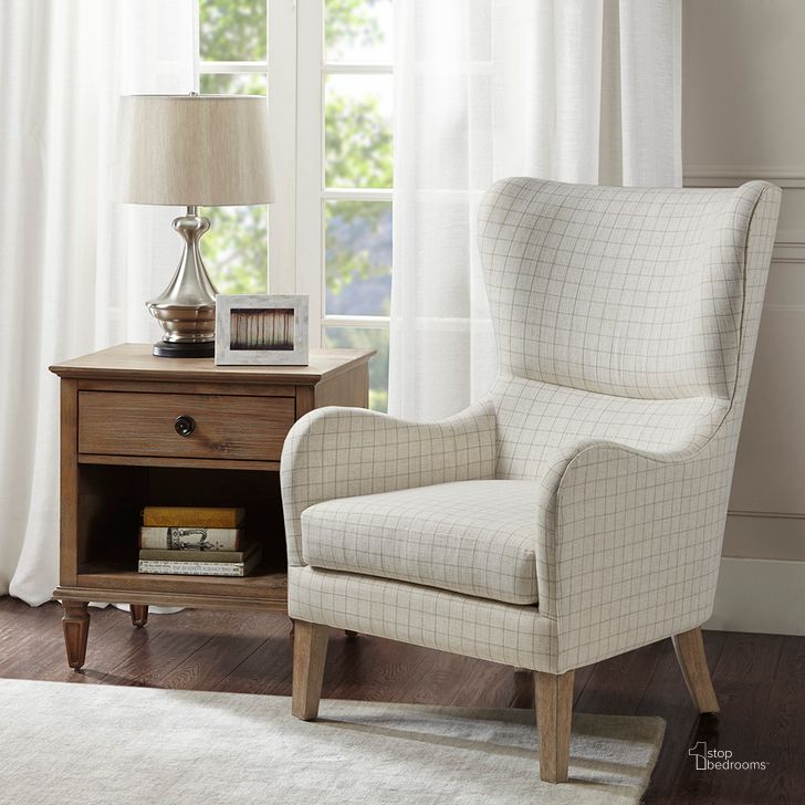The appearance of Arianna Swoop Wing Chair In Linen designed by Olliix in the transitional interior design. This linen piece of furniture  was selected by 1StopBedrooms from Arianna Collection to add a touch of cosiness and style into your home. Sku: MP100-0983. Material: Wood. Product Type: Accent Chair. Image1