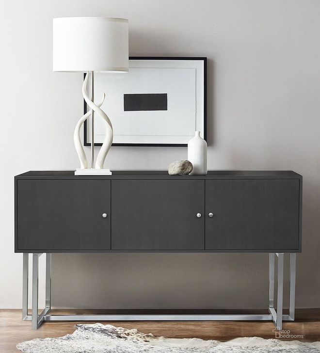The appearance of Armen Living Prague Contemporary Buffet In Brushed Stainless Steel Finish And Gray Wood designed by Armen Living in the modern / contemporary interior design. This brushed piece of furniture  was selected by 1StopBedrooms from Prague Collection to add a touch of cosiness and style into your home. Sku: LCPGBUGR. Product Type: Buffets, Sideboards and Server. Material: Stainless Steel. Image1