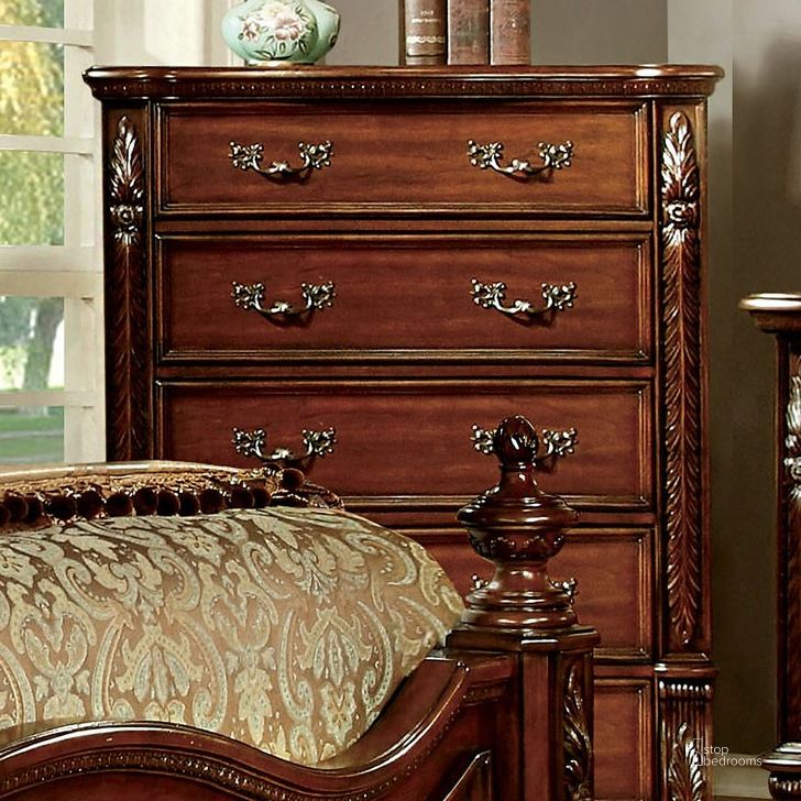 The appearance of Arthur Brown Cherry Chest designed by Furniture of America in the traditional interior design. This brown piece of furniture  was selected by 1StopBedrooms from Arthur Collection to add a touch of cosiness and style into your home. Sku: CM7587C. Material: Wood. Product Type: Chest. Image1