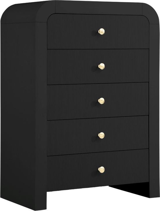 The appearance of Artisto Black Chest designed by Meridian in the modern / contemporary interior design. This black piece of furniture  was selected by 1StopBedrooms from Artisto Collection to add a touch of cosiness and style into your home. Sku: 888Black-CH. Material: Wood. Product Type: Chest. Image1