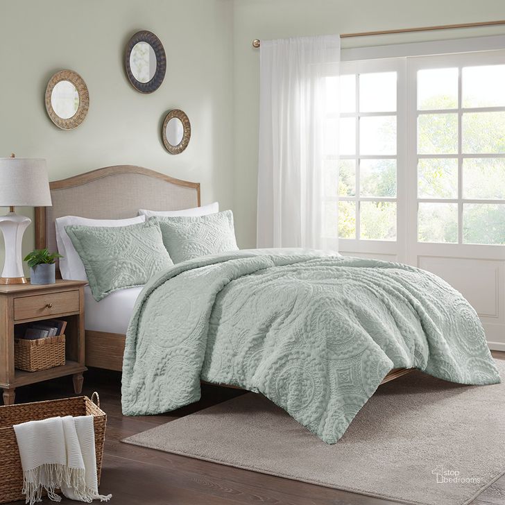 The appearance of Arya Polyester Embroidered Medallion Long Fur To Mink 3Pcs Twin Comforter Set In Aqua designed by Olliix in the transitional interior design. This aqua piece of furniture  was selected by 1StopBedrooms from Arya Collection to add a touch of cosiness and style into your home. Sku: MP10-7634. Material: Polyester. Bed Size: Twin. Product Type: Comforter Set. Image1