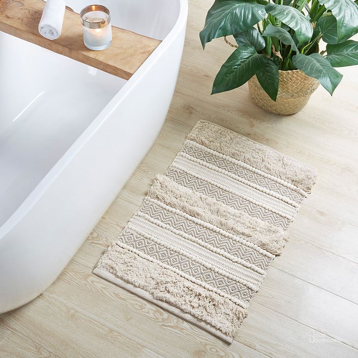 The appearance of Asher Cotton And Polyester Bath Rug In Natural designed by Olliix in the modern / contemporary interior design. This natural piece of furniture  was selected by 1StopBedrooms from Asher Collection to add a touch of cosiness and style into your home. Sku: II72-1227. Material: Polyester. Product Type: Rug. Image1