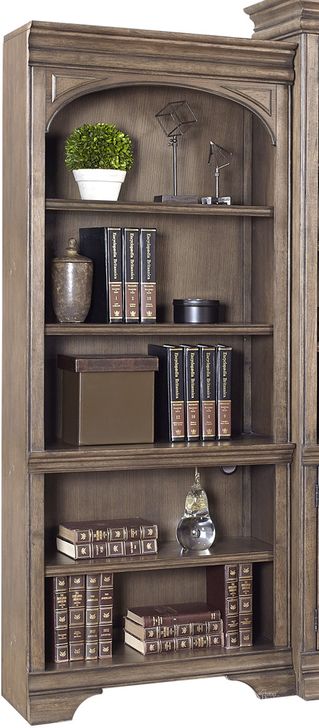 The appearance of Aspenhome arcadia open bookcase in truffle i92 333 designed by Aspenhome in the modern / contemporary interior design. This truffle piece of furniture  was selected by 1StopBedrooms from Arcadia Collection to add a touch of cosiness and style into your home. Sku: I92-333. Material: Wood. Product Type: Bookcase. Image1