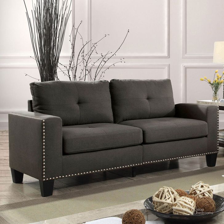 The appearance of Attwell Sofa In Gray designed by Furniture of America in the transitional interior design. This gray piece of furniture  was selected by 1StopBedrooms from Attwell Collection to add a touch of cosiness and style into your home. Sku: CM6594-SF-VN. Material: Wood. Product Type: Sofa. Image1