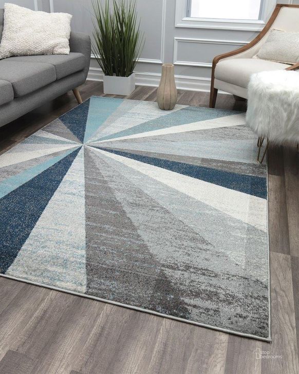 The appearance of Aurea KA20A Hale Blue Geometric Contemporary Blue 8' x 10' Area Rug designed by Rugs America in the modern / contemporary interior design. This blue piece of furniture  was selected by 1StopBedrooms from Aurea Collection to add a touch of cosiness and style into your home. Sku: RA28277. Material: Polypropylene. Product Type: Area Rugs. Image1