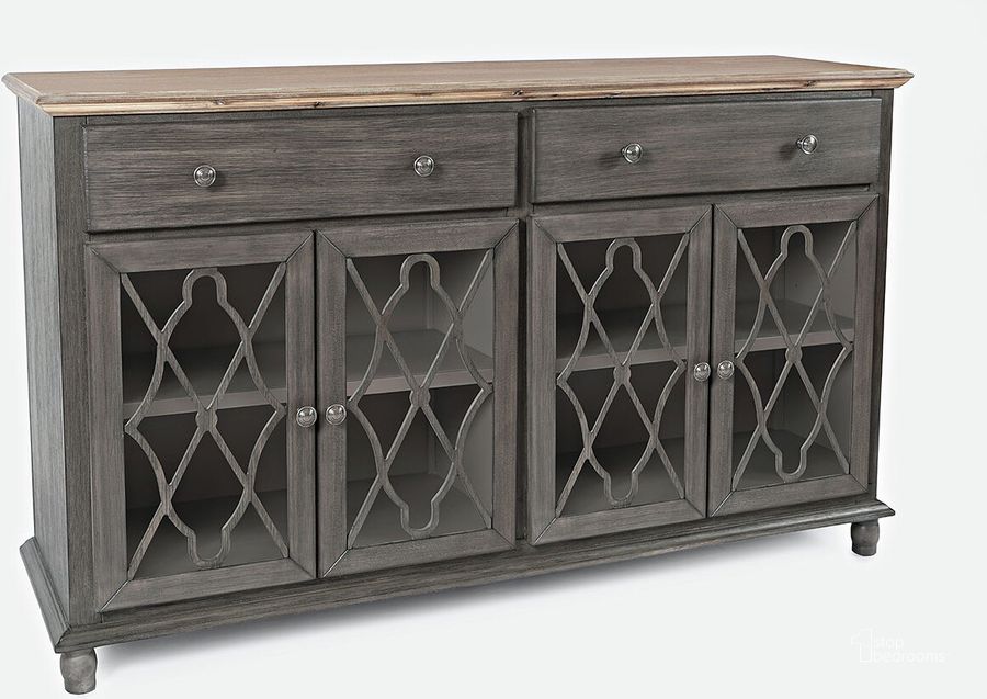 The appearance of Aurora Hills Country Wire-Brushed 4 Door Accent Chest In Grey designed by Jofran in the country / farmhouse interior design. This grey piece of furniture  was selected by 1StopBedrooms from Aurora Hills Collection to add a touch of cosiness and style into your home. Sku: 1999-58. Material: Wood. Product Type: Accent Chest. Image1