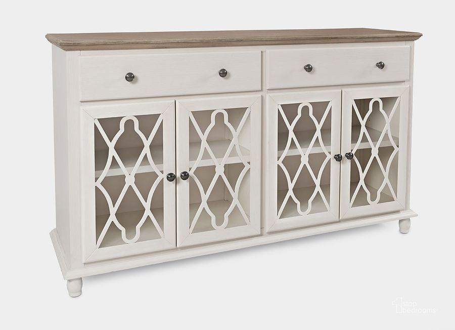 The appearance of Aurora Hills Country Wire-Brushed 4 Door Accent Chest In White designed by Jofran in the country / farmhouse interior design. This white piece of furniture  was selected by 1StopBedrooms from Aurora Hills Collection to add a touch of cosiness and style into your home. Sku: 1998-58. Material: Wood. Product Type: Accent Chest. Image1
