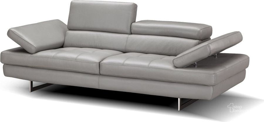The appearance of Aurora Grey Leather Sofa designed by J&M in the modern / contemporary interior design. This gray piece of furniture  was selected by 1StopBedrooms from Aurora Collection to add a touch of cosiness and style into your home. Sku: 18745-S. Material: Leather. Product Type: Sofa. Image1