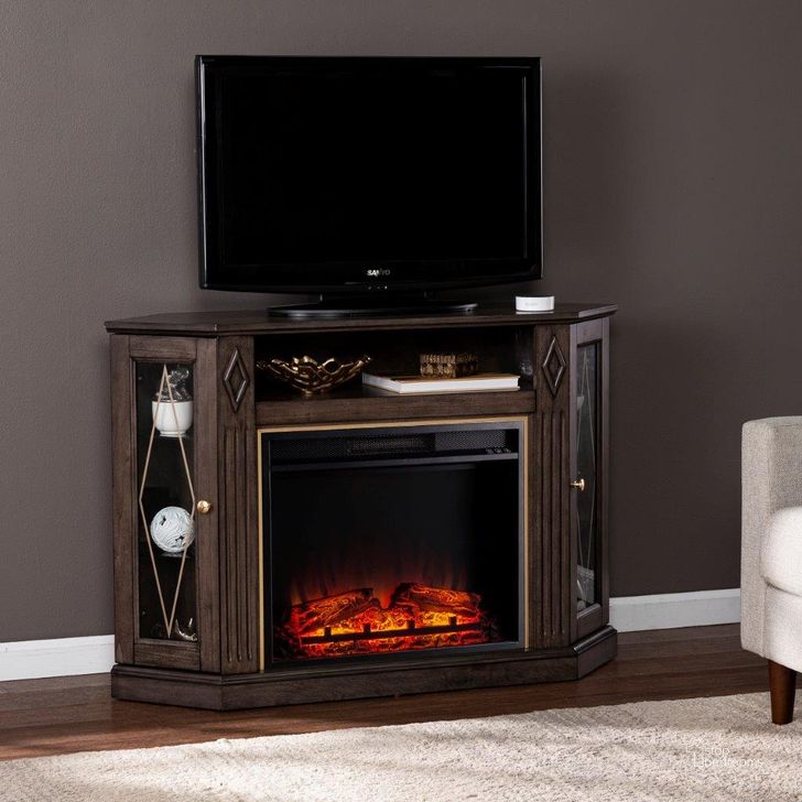 The appearance of Austindale Base Electric Fireplace With Media Storage designed by SEI Furniture in the transitional interior design. This light brown piece of furniture  was selected by 1StopBedrooms from Austindale Collection to add a touch of cosiness and style into your home. Sku: FP1137556. Material: Wood. Product Type: Fireplace. Image1
