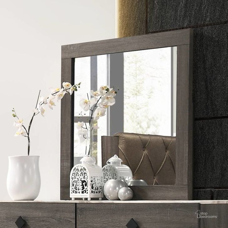 The appearance of Avantika Mirror designed by ACME in the transitional interior design. This rustic oak piece of furniture  was selected by 1StopBedrooms from Avantika Collection to add a touch of cosiness and style into your home. Sku: 27674. Material: Wood. Product Type: Dresser Mirror. Image1