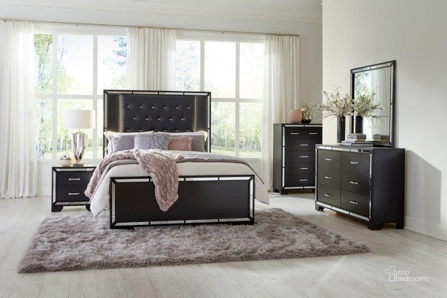 The appearance of Aveline Black Panel Bedroom Set designed by Homelegance in the transitional interior design. This black piece of furniture  was selected by 1StopBedrooms from Aveline Collection to add a touch of cosiness and style into your home. Sku: 1428BK-1;1428BK-2;1428BK-3;1428BK-4. Bed Type: Panel Bed. Material: Wood. Product Type: Panel Bed. Bed Size: Queen. Image1