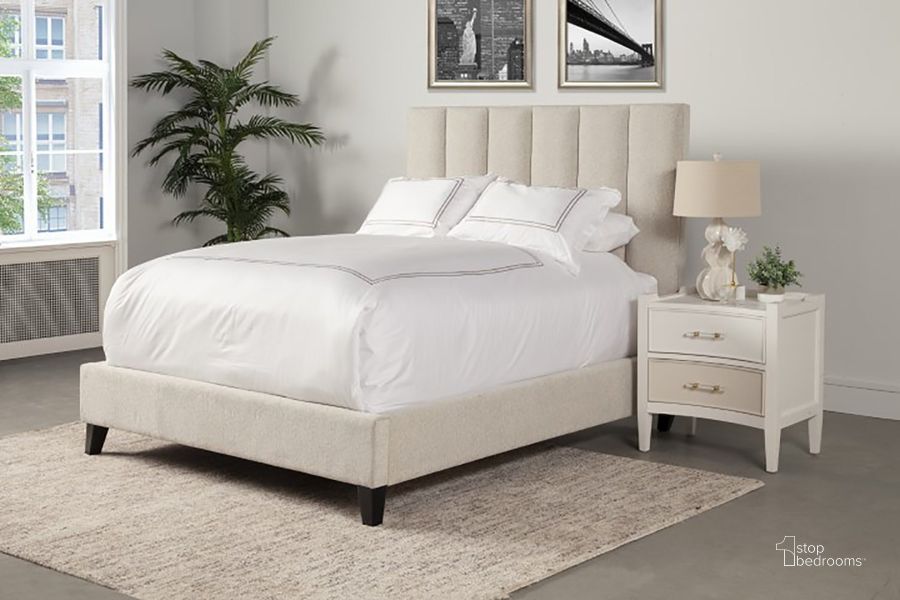 The appearance of Avery Dune Natural King Upholstered Panel Bed designed by Parker House in the transitional interior design. This beige piece of furniture  was selected by 1StopBedrooms from Avery Collection to add a touch of cosiness and style into your home. Sku: BAVE#9000HB-DUN;BAVE#9020FBR-DUN. Bed Type: Panel Bed. Product Type: Panel Bed. Image1