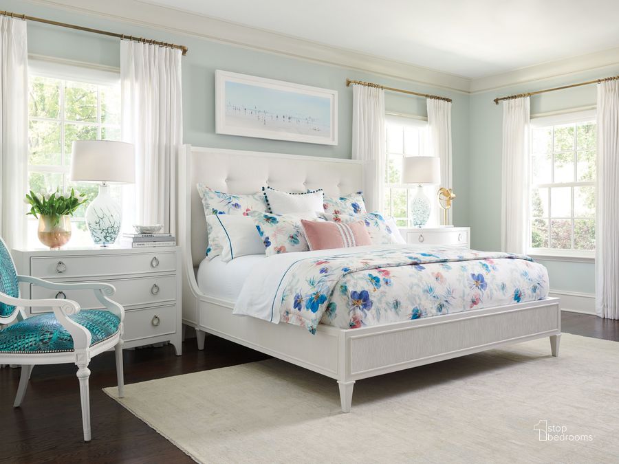 The appearance of Avondale White Arlington Platform Bedroom Set designed by Lexington in the transitional interior design. This white piece of furniture  was selected by 1StopBedrooms from Avondale Collection to add a touch of cosiness and style into your home. Sku: 01-0415-143C;01-0415-622. Bed Type: Platform Bed. Material: Wood. Product Type: Platform Bed. Bed Size: Queen. Image1