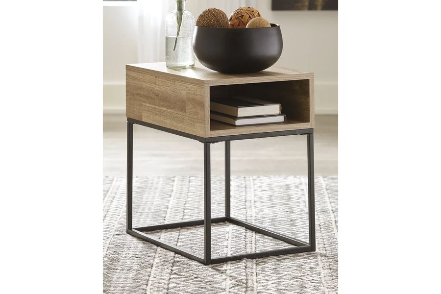 The appearance of Ayuna Natural End Table designed by Off 5th Home in the transitional interior design. This natural piece of furniture  was selected by 1StopBedrooms from Ayuna Collection to add a touch of cosiness and style into your home. Sku: T150-3. Material: Metal. Product Type: End Table. Image1