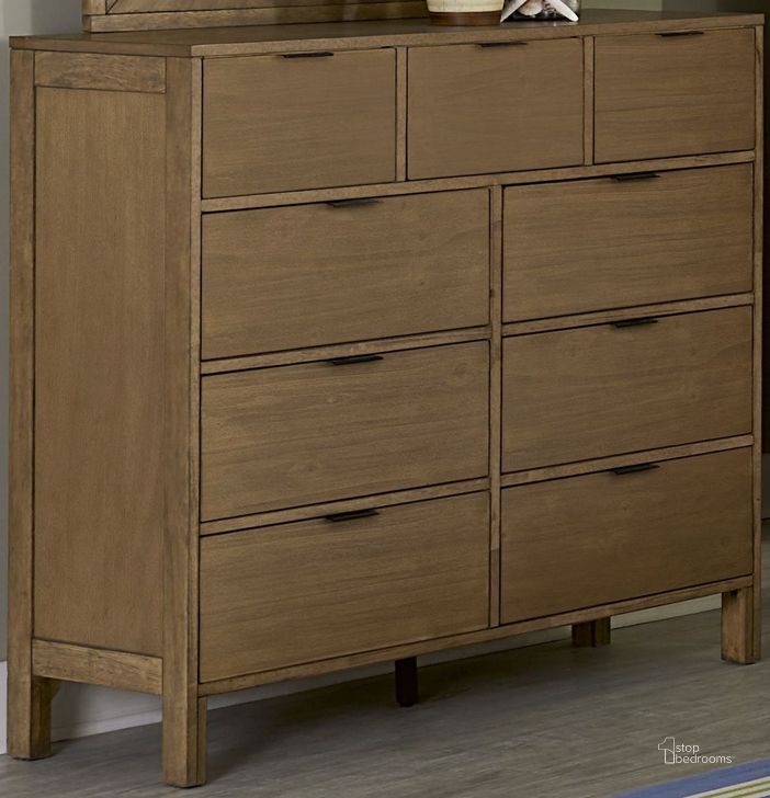 The appearance of Strategy Distressed Jute Drawer Dresser designed by Progressive Furniture in the transitional interior design. This brown piece of furniture  was selected by 1StopBedrooms from Strategy Collection to add a touch of cosiness and style into your home. Sku: B100-23. Material: Wood. Product Type: Dresser. Image1