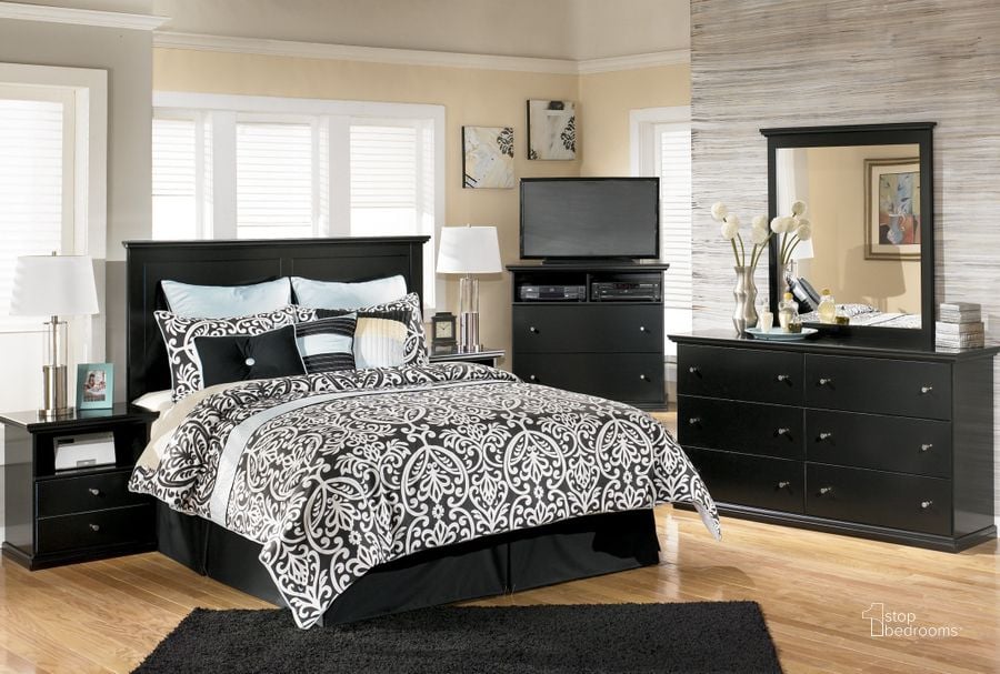 The appearance of Maribel Bedroom Set designed by Signature Design by Ashley in the country / farmhouse interior design. This black piece of furniture  was selected by 1StopBedrooms from Maribel Collection to add a touch of cosiness and style into your home. Sku: B138-57;B138-54;B138-96;B138-91. Bed Type: Panel Bed. Material: Wood. Product Type: Panel Bed. Bed Size: Queen. Image1