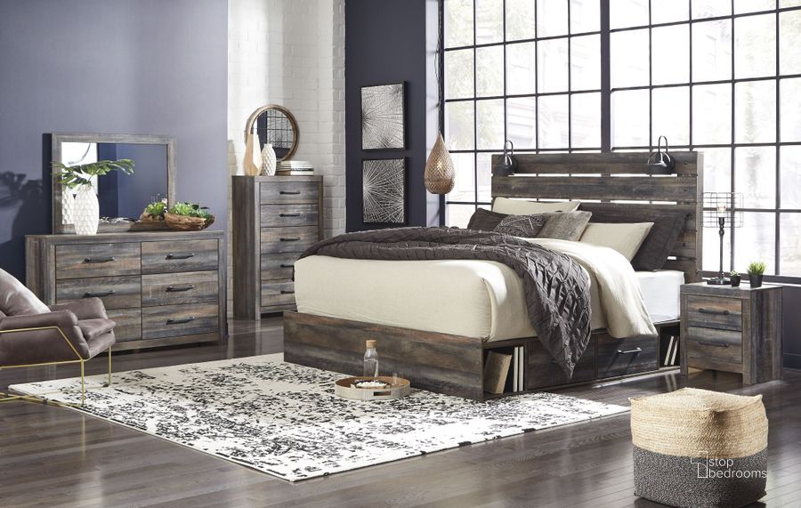 The appearance of Drystan Multi Panel Bedroom Set With Two Underbed Storage designed by Signature Design by Ashley in the rustic / southwestern interior design. This multi piece of furniture  was selected by 1StopBedrooms from Drystan Collection to add a touch of cosiness and style into your home. Sku: B211-57;B211-54;B211-60;B211-60;B100-13;B211-92. Bed Type: Storage Bed. Material: Wood. Product Type: Storage Bed. Bed Size: Queen. Image1