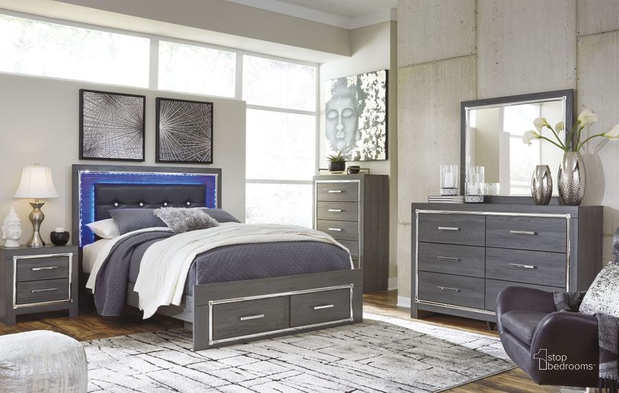 The appearance of Lodanna Gray Youth Upholstered Panel Storage Bedroom Set designed by Signature Design by Ashley in the modern / contemporary interior design. This gray piece of furniture  was selected by 1StopBedrooms from Lodanna Collection to add a touch of cosiness and style into your home. Sku: B214-84S;B214-86;B214-87;B214-92. Bed Type: Storage Bed. Material: Wood. Product Type: Storage Bed. Bed Size: Full. Image1