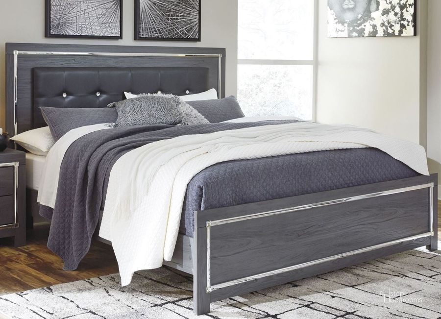 The appearance of Lodanna Gray King Upholstered Panel Bed designed by Signature Design by Ashley in the modern / contemporary interior design. This gray piece of furniture  was selected by 1StopBedrooms from Lodanna Collection to add a touch of cosiness and style into your home. Sku: B214-56;B214-58;B214-97. Bed Type: Panel Bed. Material: Wood. Product Type: Panel Bed. Bed Size: King. Image1