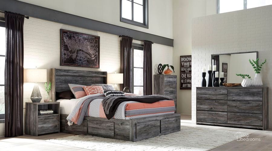 The appearance of Baystorm Gray Platform Storage Bedroom Set designed by Signature Design by Ashley in the transitional interior design. This gray piece of furniture  was selected by 1StopBedrooms from Baystorm Collection to add a touch of cosiness and style into your home. Sku: B221-57;B221-54S;B221-60;B221-60;B100-13;B221-91. Bed Type: Storage Bed. Material: Wood. Product Type: Storage Bed. Bed Size: Queen. Image1