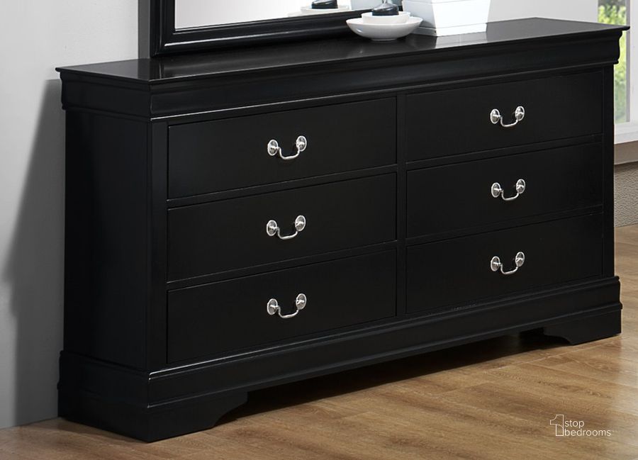 The appearance of Crown Mark Furniture Louis Philip Dresser in Black designed by Crown Mark in the modern / contemporary interior design. This black piece of furniture  was selected by 1StopBedrooms from Louis Philip Collection to add a touch of cosiness and style into your home. Sku: B3950-1. Material: Wood. Product Type: Dresser. Image1