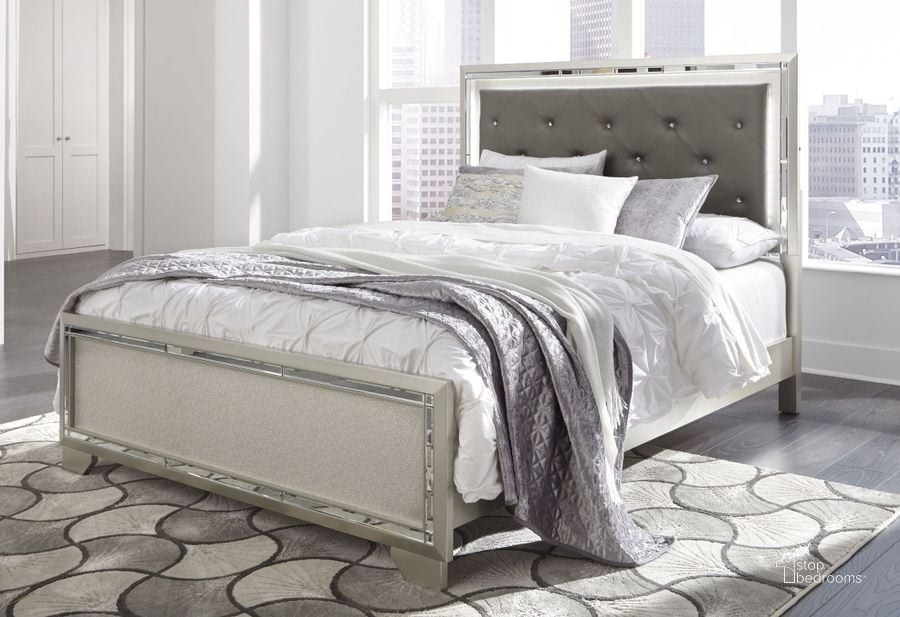 Lonnix Silver Upholstered Panel Bedroom Set By Ashley Furniture ...