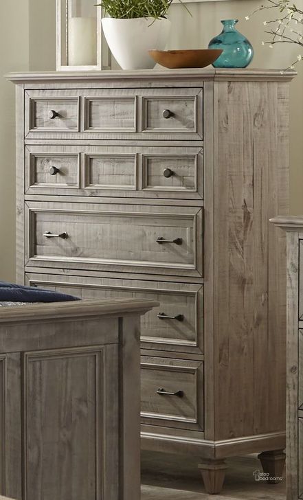 The appearance of Lancaster Dove Tail Grey 5 Drawer Chest designed by Magnussen in the transitional interior design. This gray piece of furniture  was selected by 1StopBedrooms from Lancaster Collection to add a touch of cosiness and style into your home. Sku: B4352-10. Material: Wood. Product Type: Chest. Image1