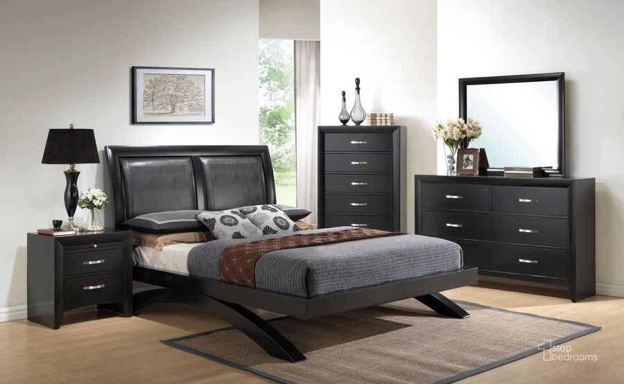 The appearance of Crown Mark Furniture Galinda Arch Bedroom Set in Black designed by Crown Mark in the modern / contemporary interior design. This black piece of furniture  was selected by 1StopBedrooms from Galinda Collection to add a touch of cosiness and style into your home. Sku: B4380-Q-HB;B4380-Q-RAIL;B4380-KQ-BASE;B4380-2. Bed Type: Panel Bed. Material: Wood. Product Type: Panel Bed. Bed Size: Queen. Image1