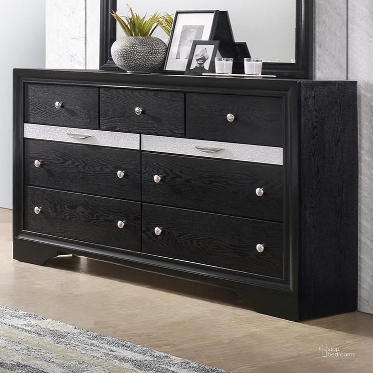 The appearance of Crown Mark Regata Dresser in Black designed by Crown Mark in the modern / contemporary interior design. This black piece of furniture  was selected by 1StopBedrooms from Regata Collection to add a touch of cosiness and style into your home. Sku: B4670-1. Material: Wood. Product Type: Dresser. Image1