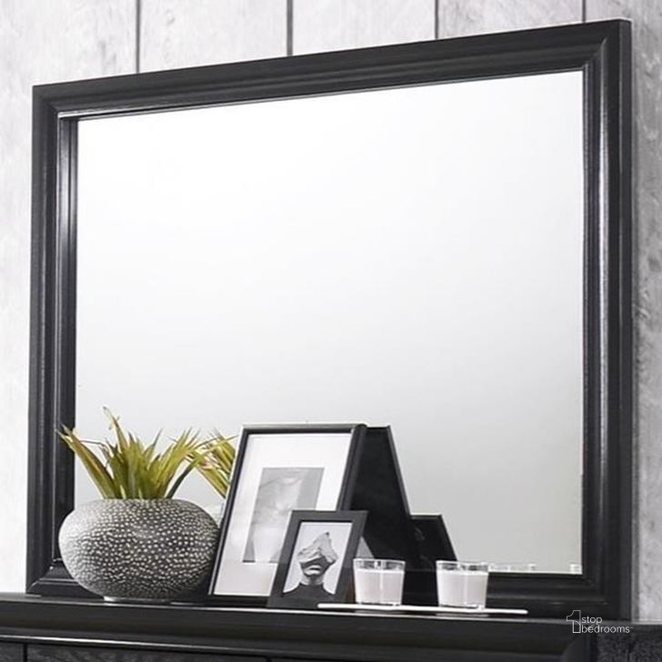 The appearance of Crown Mark Regata Mirror in Black designed by Crown Mark in the modern / contemporary interior design. This black piece of furniture  was selected by 1StopBedrooms from Regata Collection to add a touch of cosiness and style into your home. Sku: B4670-11. Material: Glass. Product Type: Dresser Mirror. Image1