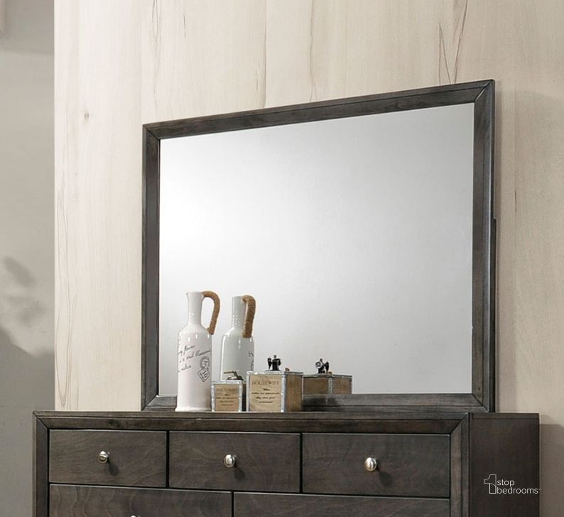 The appearance of Evan Mirror (Grey) designed by Crown Mark in the modern / contemporary interior design. This grey piece of furniture  was selected by 1StopBedrooms from Evan Collection to add a touch of cosiness and style into your home. Sku: B4720-11. Material: Wood. Product Type: Dresser Mirror.