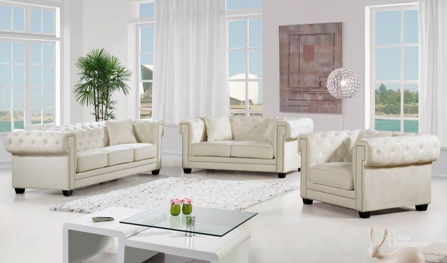 The appearance of Bamfield Cream Living Room Set designed by Furnique in the modern / contemporary interior design. This cream piece of furniture  was selected by 1StopBedrooms from Bamfield Collection to add a touch of cosiness and style into your home. Sku: 614Cream-S;614Cream-L. Material: Wood. Product Type: Living Room Set. Image1