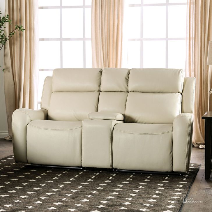 The appearance of Barclay Power Motion Loveseat In Beige designed by Furniture of America in the transitional interior design. This beige piece of furniture  was selected by 1StopBedrooms from Barclay Collection to add a touch of cosiness and style into your home. Sku: CM9907-LV-1;CM9907-LV-2;CM9907-LV-3. Material: Wood. Product Type: Loveseat. Image1