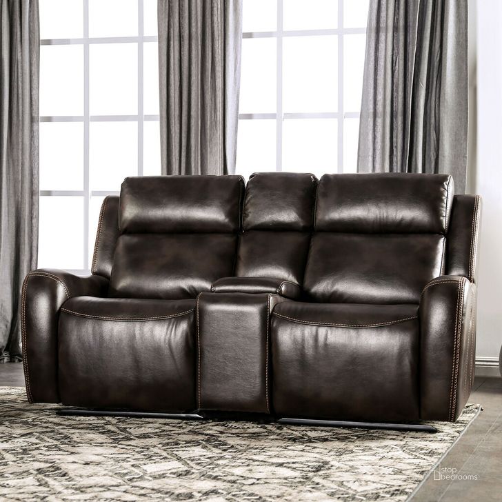 The appearance of Barclay Power Motion Loveseat In Dark Brown designed by Furniture of America in the transitional interior design. This dark brown piece of furniture  was selected by 1StopBedrooms from Barclay Collection to add a touch of cosiness and style into your home. Sku: CM9906-LV-1;CM9906-LV-2;CM9906-LV-3. Material: Wood. Product Type: Loveseat. Image1