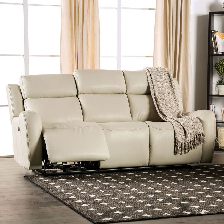 The appearance of Barclay Power Motion Sofa In Beige designed by Furniture of America in the transitional interior design. This beige piece of furniture  was selected by 1StopBedrooms from Barclay Collection to add a touch of cosiness and style into your home. Sku: CM9907-SF. Material: Wood. Product Type: Sofa. Image1