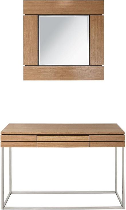 The appearance of Barnes Wall Mirror and Console Table In Brown designed by Camden Isle Furniture in the modern / contemporary interior design. This brown piece of furniture  was selected by 1StopBedrooms from Barnes Collection to add a touch of cosiness and style into your home. Sku: 86636. Material: Wood. Product Type: Console Table. Image1