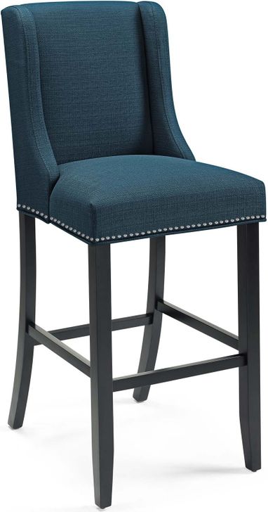 The appearance of Baron Azure Upholstered Fabric Bar Stool designed by Modway in the modern / contemporary interior design. This azure piece of furniture  was selected by 1StopBedrooms from Baron Collection to add a touch of cosiness and style into your home. Sku: EEI-3737-AZU. Material: MDF. Product Type: Barstool. Image1