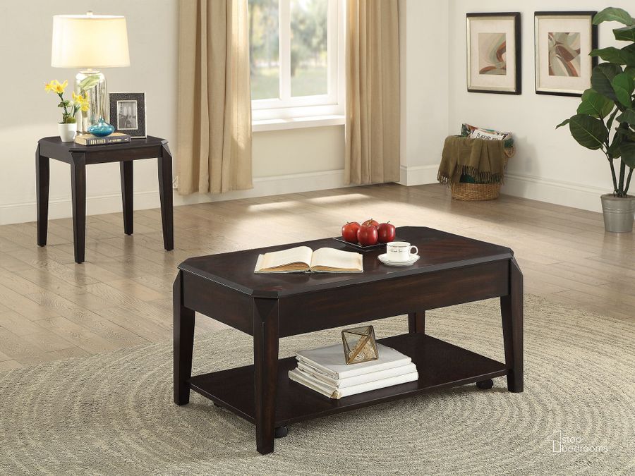 The appearance of Barrik Brown Occasional Table Set designed by Versailles Home in the traditional interior design. This brown piece of furniture  was selected by 1StopBedrooms from Barrik Collection to add a touch of cosiness and style into your home. Sku: 721048;721047. Material: Wood. Product Type: Occasional Table Set. Table Top Shape: Rectangular. Image1