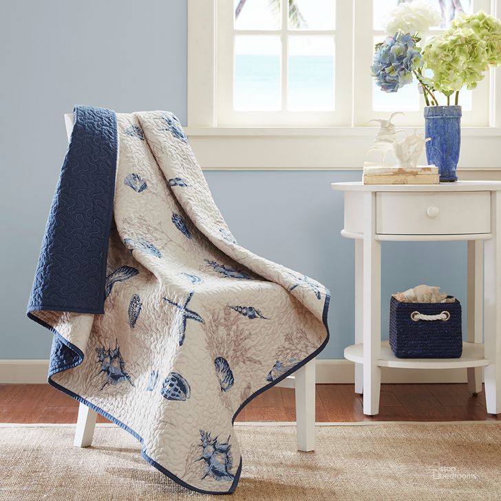The appearance of Bayside Polyester Microfiber Printed Oversized Quilted Throw In Blue designed by Olliix in the modern / contemporary interior design. This blue piece of furniture  was selected by 1StopBedrooms from Bayside Collection to add a touch of cosiness and style into your home. Sku: MP50-1970. Material: Polyester. Product Type: Throw. Image1