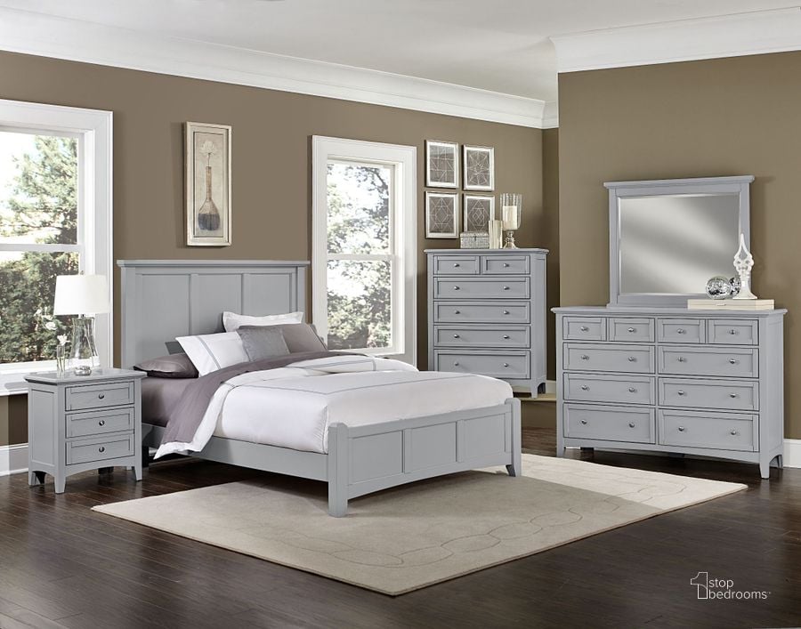 The appearance of Bonanza Gray Mansion Bedroom Set designed by Vaughan Bassett in the transitional interior design. This gray piece of furniture  was selected by 1StopBedrooms from Bonanza Collection to add a touch of cosiness and style into your home. Sku: BB26-558;BB26-855;BB26-922;BB26-226. Product Type: Panel Bed. Bed Size: Queen. Image1