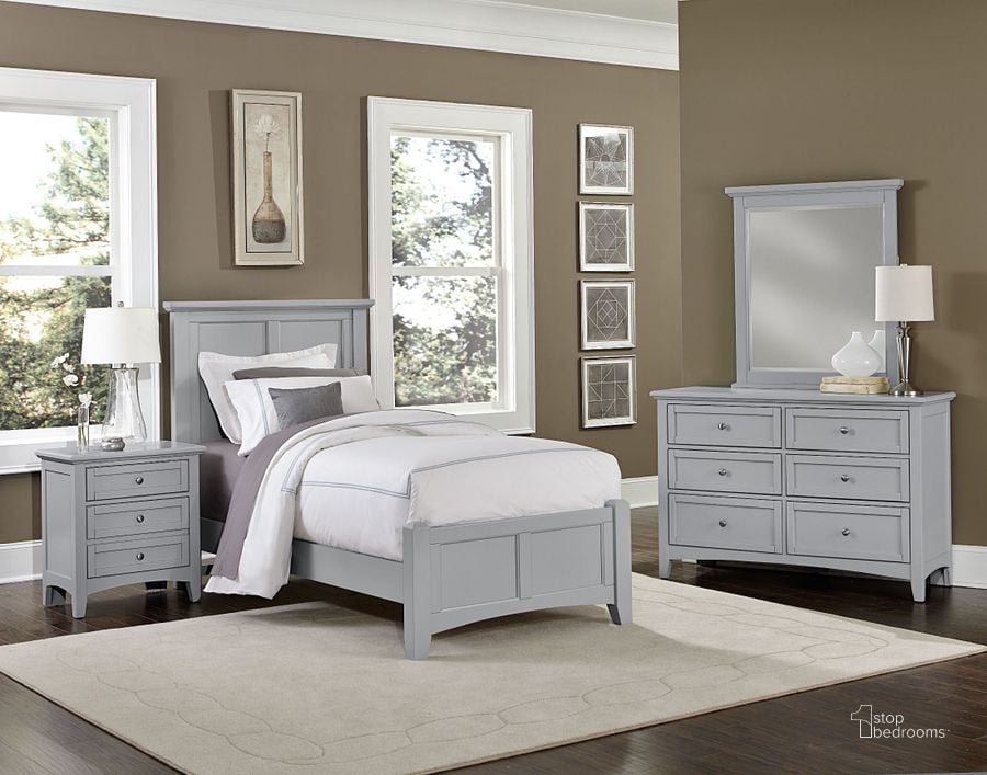 The appearance of Bonanza Gray Youth Mansion Bedroom Set designed by Vaughan Bassett in the transitional interior design. This gray piece of furniture  was selected by 1StopBedrooms from Bonanza Collection to add a touch of cosiness and style into your home. Sku: BB26-338;BB26-833;BB26-900;BB26-226. Bed Type: Panel Bed. Product Type: Panel Bed. Bed Size: Twin. Image1