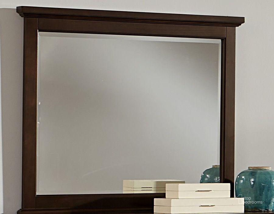 The appearance of Bonanza Merlot Landscape Mirror designed by Vaughan Bassett in the transitional interior design. This merlot piece of furniture  was selected by 1StopBedrooms from Bonanza Collection to add a touch of cosiness and style into your home. Sku: BB27-446. Product Type: Dresser Mirror. Image1