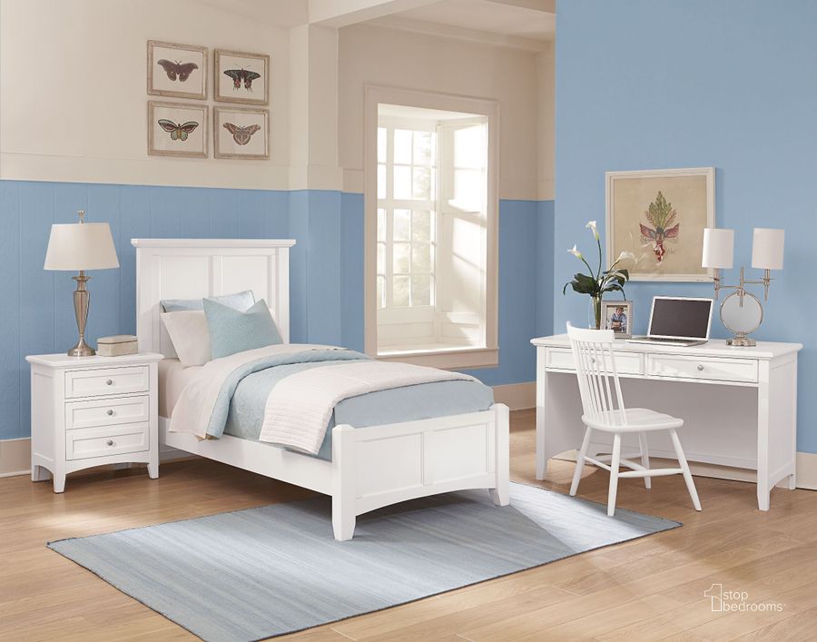 The appearance of Bonanza White Youth Mansion Bedroom Set designed by Vaughan Bassett in the transitional interior design. This white piece of furniture  was selected by 1StopBedrooms from Bonanza Collection to add a touch of cosiness and style into your home. Sku: BB29-226;BB29-338;BB29-833;BB29-900. Bed Type: Panel Bed. Product Type: Panel Bed. Bed Size: Twin. Image1